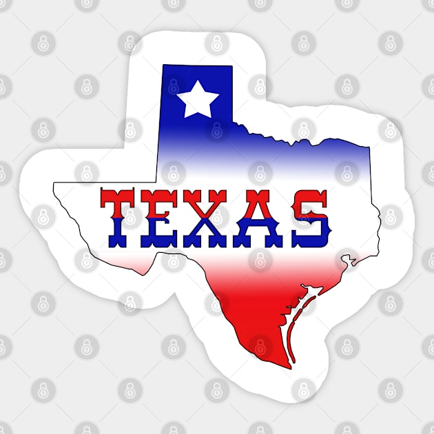 Texas map Texas flag Sticker by TheBlackCatprints